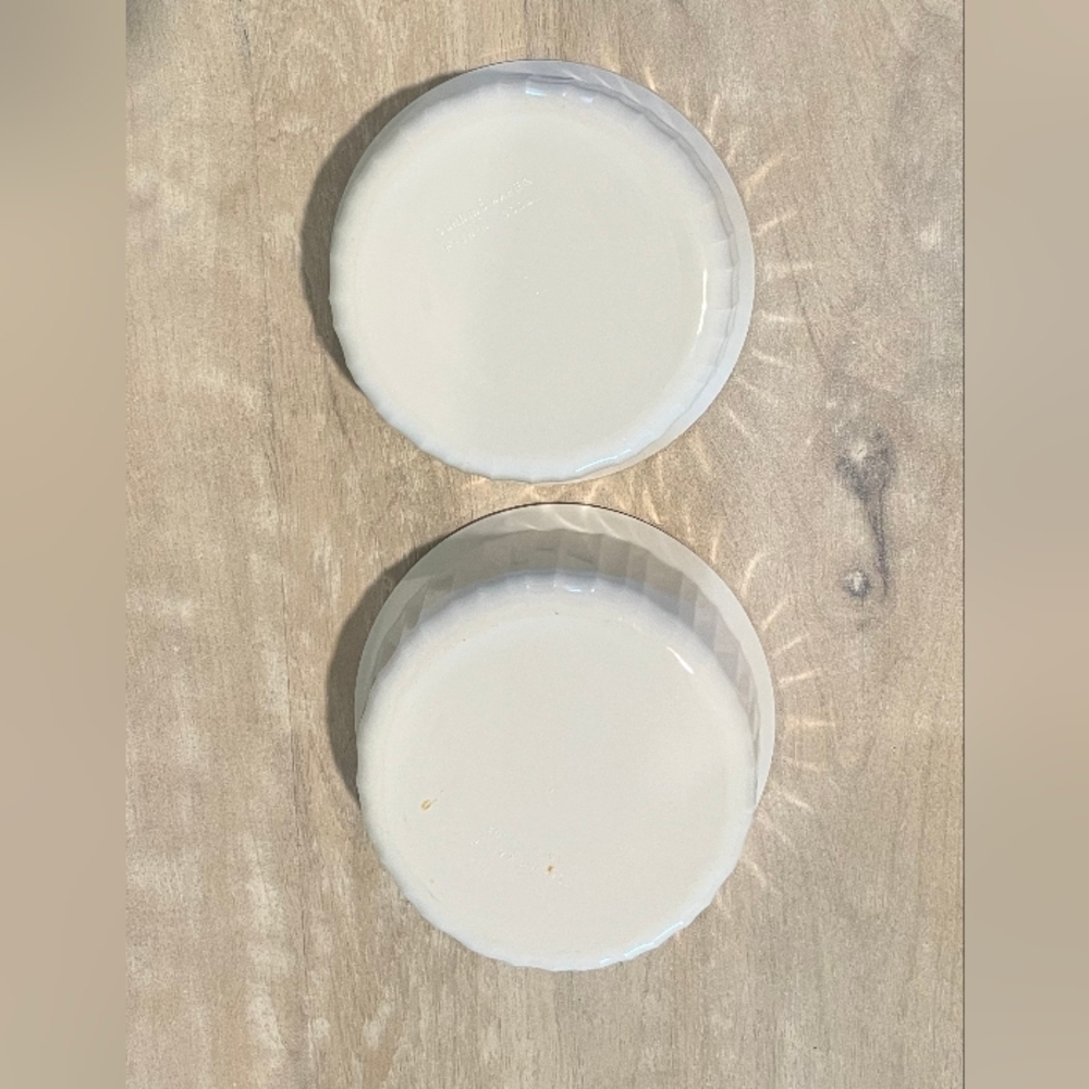 Set of 2 French White CorningWare F-16-B Great Vintage Condition From 19…